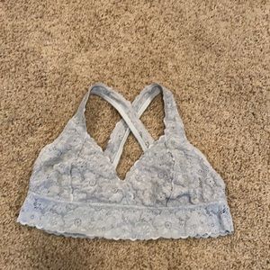 Aerie Bralette Gray Floral Lace Large
